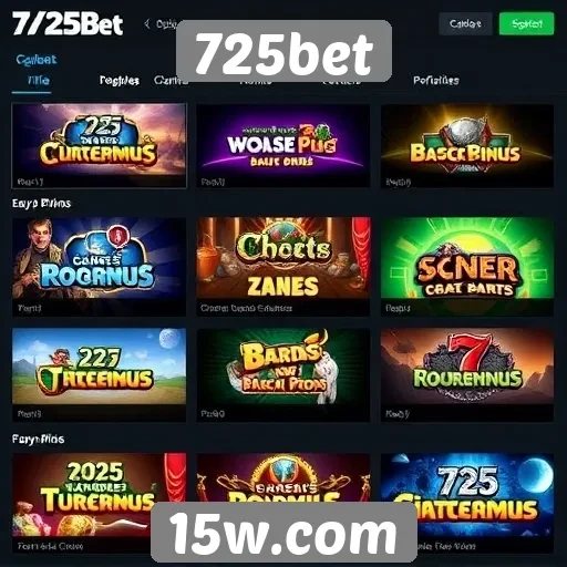Opções de jogos disponíveis na 725bet